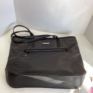 Michael Kors Kempton Nylon & Leather Tote Bag in Gray and Black